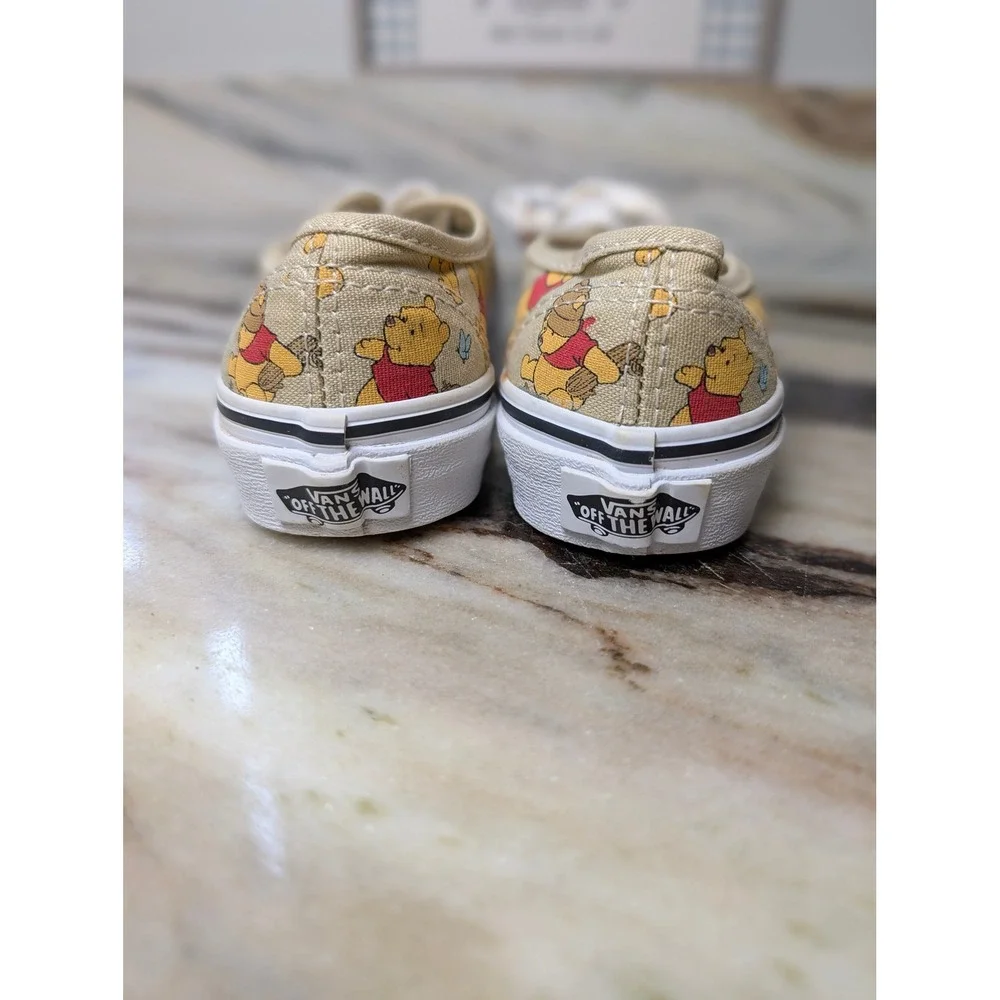 Vans Disney Winnie the Pooh Authentic Tan Canvas Sneakers Youth Size 12.0 RARE